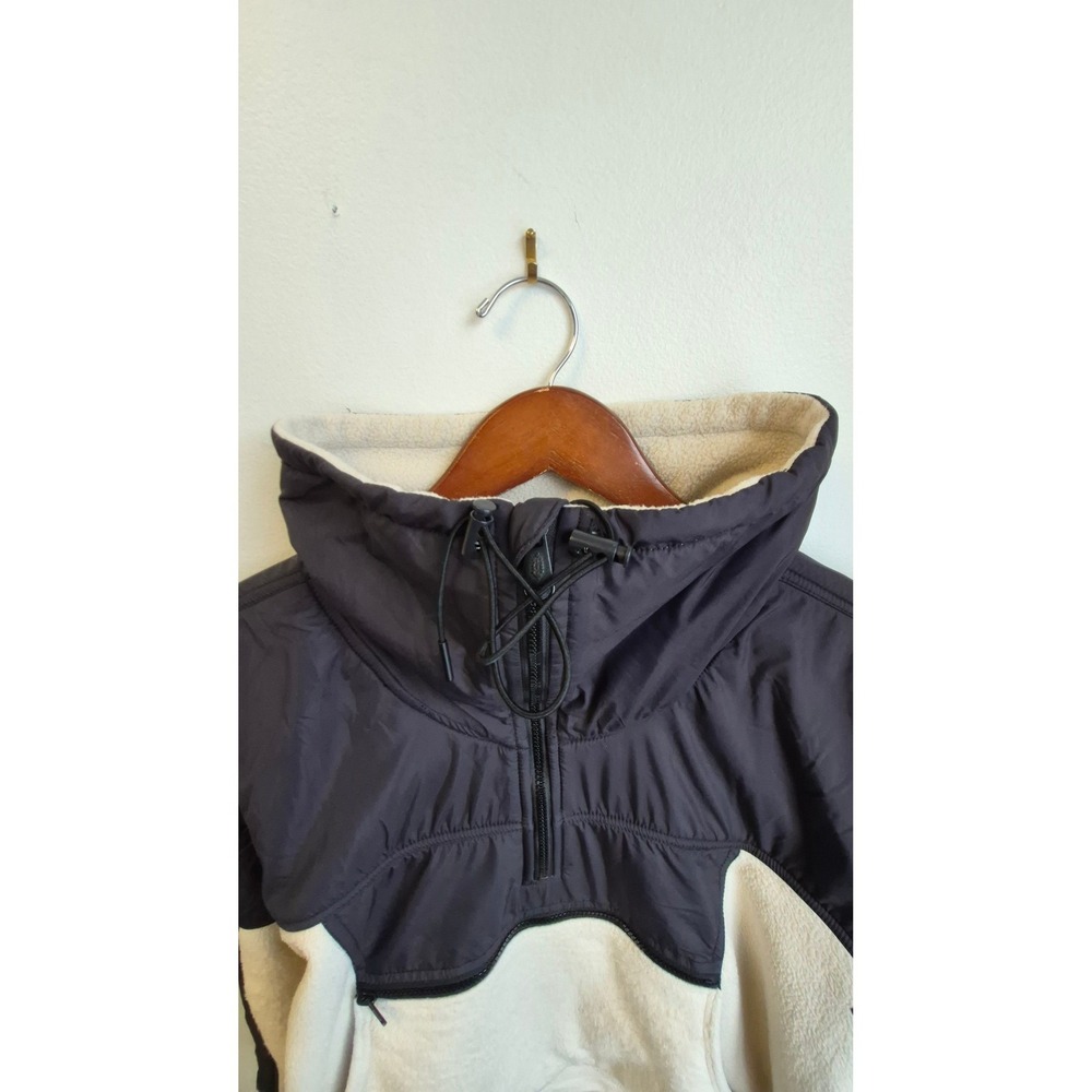 FP Movement Hit Slopes Fleece Pullover Womens XL Cream Black Colorblock Recycled - Picture 7 of 11